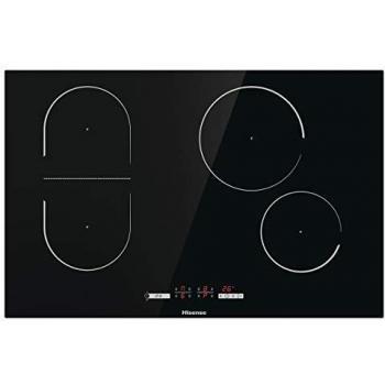 Placa de Cocina Integrable Hisense I8433C Negra 80 cm Inducción Sin Zonas 4 Quemadores Touch