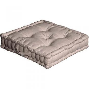 Cojín de suelo uni 100% algodón natural - 50 x 50 x 10 cm