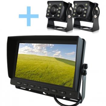Kit de cámara de aparcamiento Yatek Pantalla AHD 9 + 2 cámaras 1080P con 160º de visión trasera