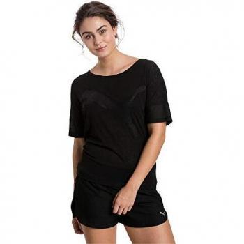 Camiseta Puma Lisa y drapeada de Mujer, Mujer, Color puma Black, tamaño Small