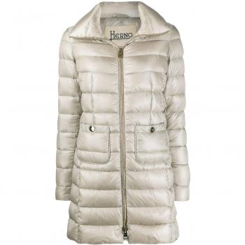 Herno Women's Maria Midi Down Jacket, Grey, Size 44, PI0002DIC12017Z9402