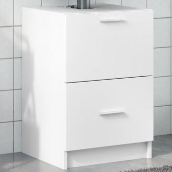 Armario de lavabo de madera de ingeniería blanco 40x37x59 cm