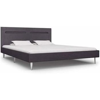 vidaXL Estructura de cama con LED tela gris 180x200 cm