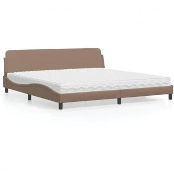 Cama con colchón de similpelle color cappuccino 200x200 cm