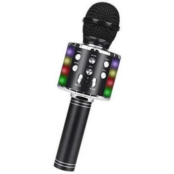 Micrófono Karaoke Bluetooth, Guiseapue Microfono Inalámbrico Karaoke Portátil con Luces LED para Niños Canta Partido Musica
