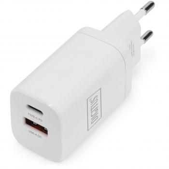 Cargador USB de 1 puerto USB-A/1 puerto USB-C, 30W Digitus DA-10062