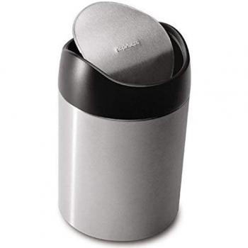 simplehuman Countertop papelera, 1,5 litros/.4 Litros, acero inoxidable, acero inoxidable cepillado, 1.5 Liters