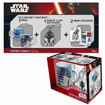 ABYstyle - Star Wars - Pack de taza 320 ml + llavero PVC + R2D2 sticker