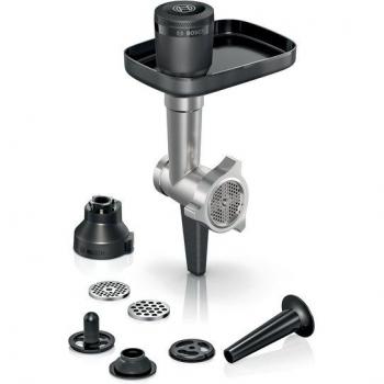 Bosch MUZS6HA - Robot de cocina con disco perforado de 8 mm, disco perforado de 3 mm, accesorio para embutidos, accesorio para kebbe, adaptador, compatible con robot de cocina Serie