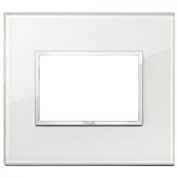 Placa 3 módulos Vimar Eikon Evo blanco diamante 21653.70