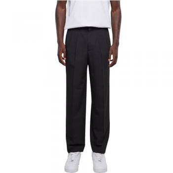 Urban Classics Men's Wide Fit Black Cloth Trousers