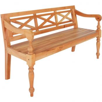 vidaXL Batavia Bench 123 cm Solid Mahogany Wood Light Brown