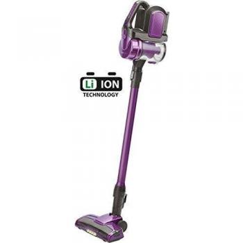 Clatronic BS 1307 Aspiradora Escoba Cable, bateria 21,6V, tecnología ciclónica sin Bolsa, Filtro HEPA, Convertible Uso Vertical y de Mano, Color Lila, Acero Inoxidable, Anthrazit-Violett