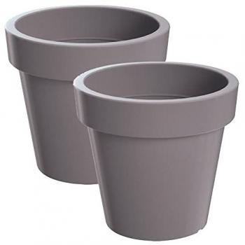 Maceta de plástico Lofly gris 2x 34,5x34,5x31,8 cm