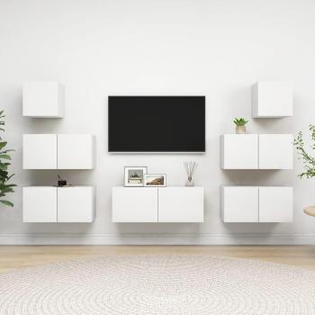 Set de muebles de salón TV 7 piezas madera ingeniería 80 x 30 x 30 cm