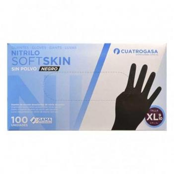 Guantes Nitrilo Softskin Sin Polvo Negro Talla XL 100 Unidades
