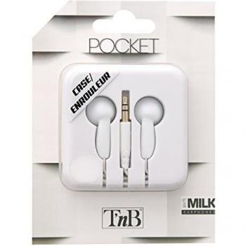 Auriculares Alámbricos T'nB Pocket con Estuche Enrollador Blanco