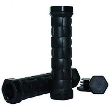 RYMEBIKES Puño para bicis Cierre Hexagonal - Liso - Negro