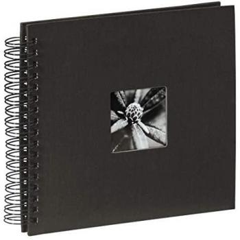 Hama Fine Art Álbum de fotos con 50 páginas negras, espiral y compartimento para insertar foto