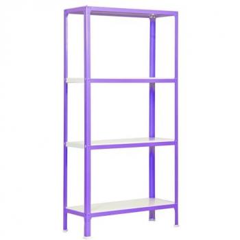 Estantería Simon Home Click Plus 4/300 Violeta/Blanco - 1600 x 1000 x 300 mm, 4 Alturas, Estilo Industrial, Metálica