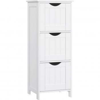 Armario Vertical Blanco Moderno con 3 Cajones, Ideal para Almacenamiento en Baño, Dormitorio y Salón, Dimensiones: 30x32x81 cm