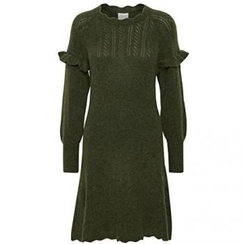 Atelier Rêve Irmanon Women's Long-Sleeved Mid-Length Dress - Rifle Green