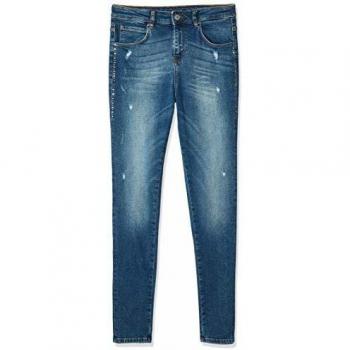 Guess J84A06D3CU0 - Pantalones Vaqueros para niña con Brillantes, Color Azul Azul 152 cm