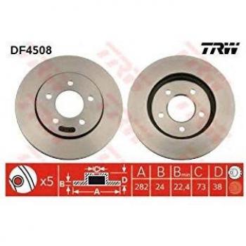 Disco de freno TRW DF4508 frente, ventilado, 1 pieza