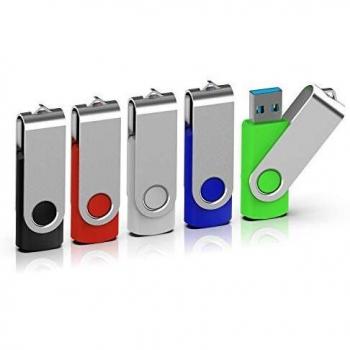 TOPESEL Memorias USB 32GB USB 3.0 Pendrives USB Stick Flash Drives Llave USB, 5 Colores Negro, Azul, Verde, Rojo, Plata