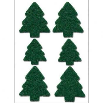 Etiquetas Decorativas Navideñas HERMA 6549, 6 Piezas de Árboles de Navidad en Fieltro, Tamaño 84x120 mm, Ideal para Decoración de Regalos y Manualidades