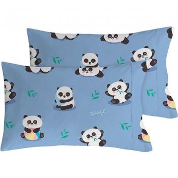MR. WONDERFUL - 2 Fundas de almohada PANDAS 50x80 cm 100% algodón 144 hilos