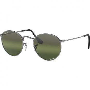 Ray-Ban RB3447 Round Metal Polarized Sunglasses 004/G4 Gunmetal Size 53