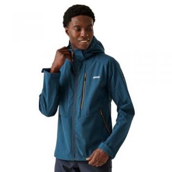 Regatta Men's Waterproof Hewitts X Full Zip Hooded Softshell Jacket - Moonlight Denim Fox, Size: L