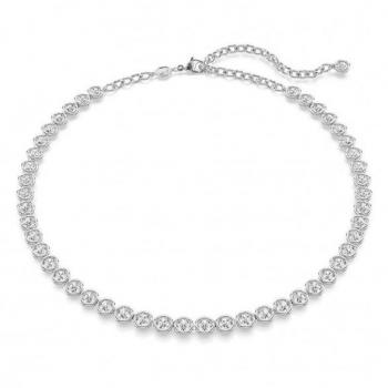Swarovski Imber Rhodium Plated Round Cut Crystal Tennis Necklace 5682595