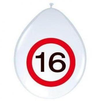 Folat - Señal De Tráfico Cumpleaños Globos 16 años - 12In/30cm - 8 piezas