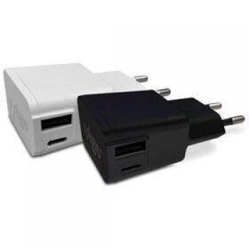 Cargador Pared Dos Puertos USB USB Type C Plugyu Negro