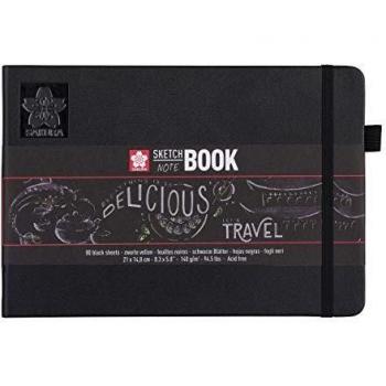 Cuaderno de dibujo SAKURA Sketch Book Negro 21x15cm 140g Paisaje 80 Hojas