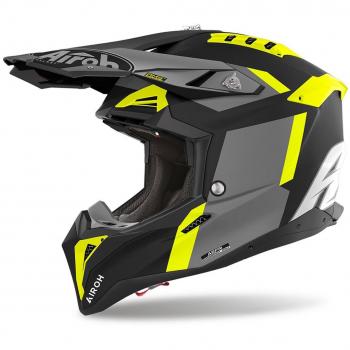 Airoh Aviator 3 Glory Casco de Cross Amarillo Mate XS