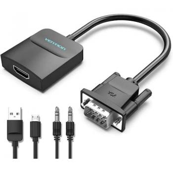 Cable Conversor VGA a HDMI de 1 metro color negro