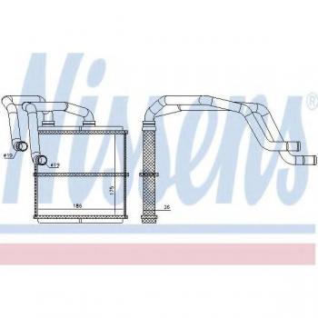 Intercambiador de calor y radiador de calefacción NISSENS NIS 72219, tipo: intercambiador de calor, características: adecuado para calefacción interior, diseñado por Nissens, número de pieza 72219