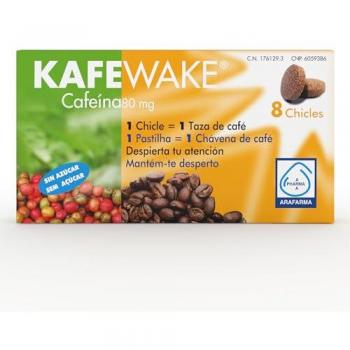 Chicles de Cafeína Kafewake - Pack de 8 unidades - 80 mg de Cafeína - Complemento Alimenticio Sin Sabor