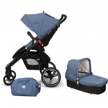 Casualplay Match 2 Loop - Silla de paseo con chasis negro + CasualplayCot, color lapis lazuli
