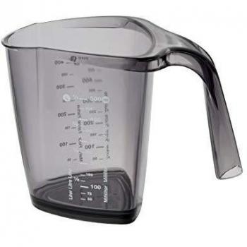 Copa Medidora Graduada de Plástico 500 ml Dr. Oetker - Gris Transparente, Antideslizante y Ergonómica