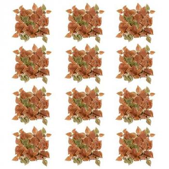 Set de 12 Paneles Artificiales Marrones para Jardín Vertical de PVC 33x33 cm