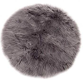 tt tiendatienda Alfombra Hairy Poliester Gris 80 X 80 CM