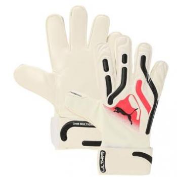 Guantes de portero Puma Ultra Match Pro características: diseño ergonómico, palma de látex para un mejor agarre, protección en los dedos, ajuste cómodo con cierre de velcro, ideal para entrenamientos y partidos