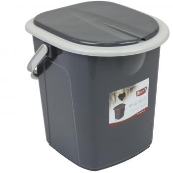 Inodoro con tapa para camping o viaje, gris, M de BranQ