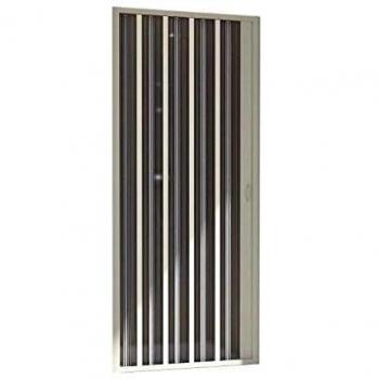 Puerta de ducha extensible de PVC modelo Aura, altura 185 cm, lateral 130 cm, plegable y en color blanco mate