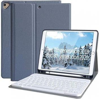 Funda Teclado iPad 10.2 9th Gen, Funda iPad Pro 10.5 con Ranura para Lápiz y Español