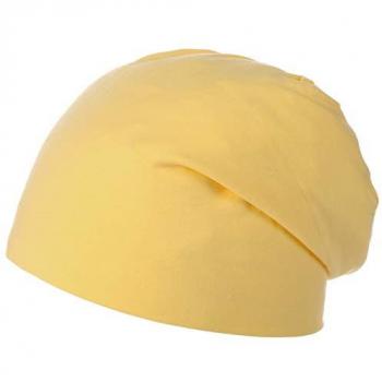 Pastel Yellow Oversized Jersey Beanie Hat